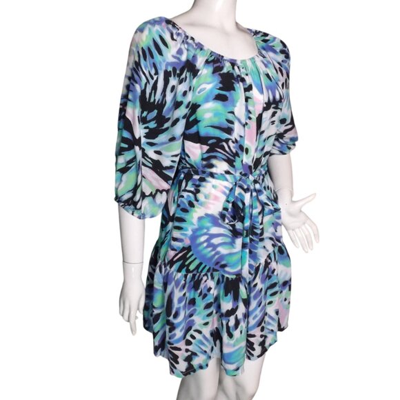 TOMMY BAHAMA Dress/Cover-up, S, Blue, On/Off shoulder, Stretchy neck, Short/mini - Picture 2 of 12